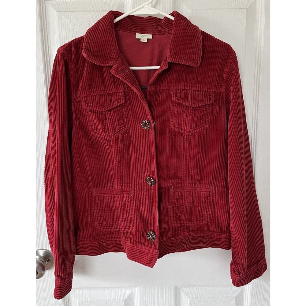 COPY - J Jill Red Corduroy Jacket Sz Small RN 97641